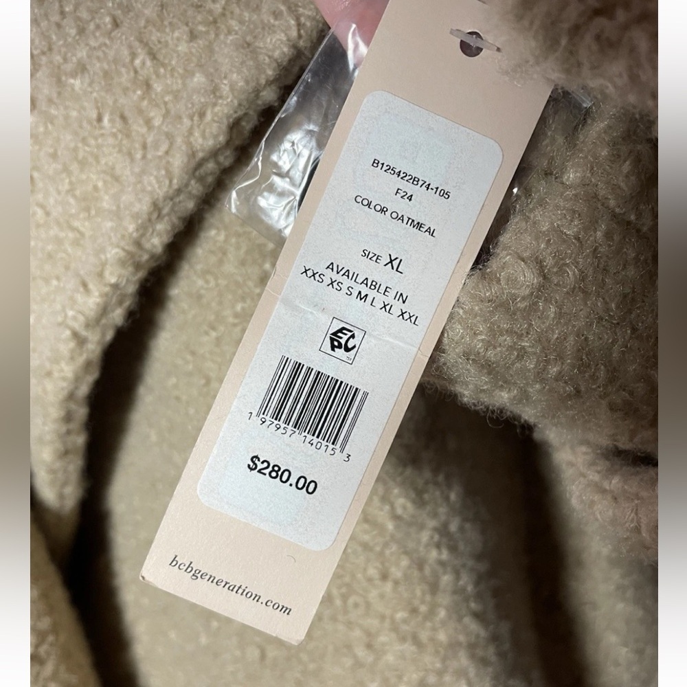 BCBGENERATION Boucle Double-Breasted Coat oatmeal XL - Picture 10 of 14